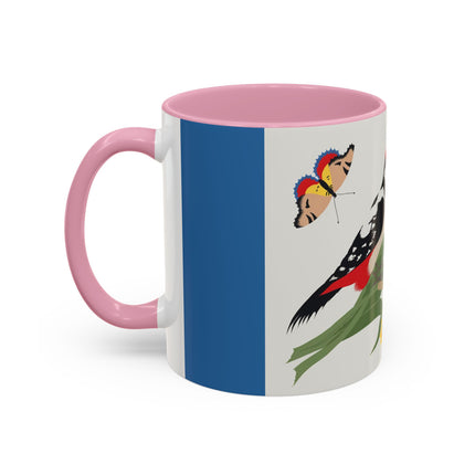 Woodpecker & Tulip Colorful Mugs – Vibrant Spring & Bold Beauty