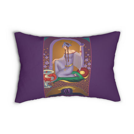 February & Amethyst (from the Gem Series) by Sofia Chiostri Spun Polyester Lumbar Pillow