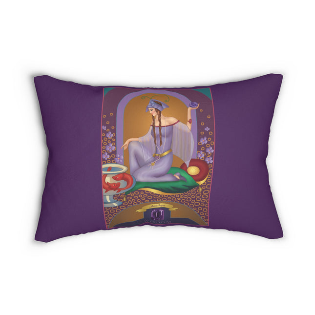 February & Amethyst (from the Gem Series) by Sofia Chiostri Spun Polyester Lumbar Pillow