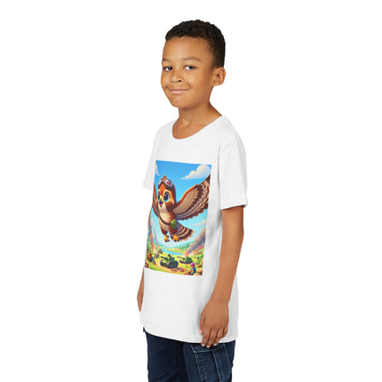 Red-Tailed Hawk in Battle Youth Short Sleeve Tee