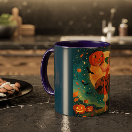 🦇🎃 The Witch Of Batwing Pumpkin Hollow Colorful Mug – Moonlit Halloween Charm