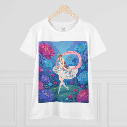 🦋🌸 The Butterfly Garden Ballet Cotton Tee – Art Deco Floral Whimsy