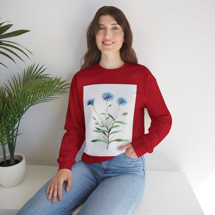 Blue Strawflower by Anselmus Boëtius de Boodt Heavy Blend™ Crewneck Sweatshirt