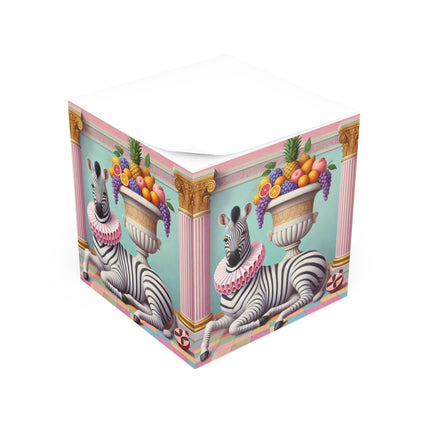 Zebra, Fruit, and Pink Columns Note Cube