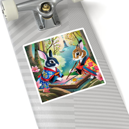 Fairy Animals Writing Wishes  Kiss-Cut Stickers (4 Sizes)