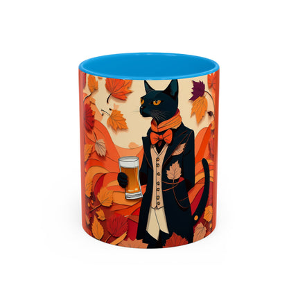 Siamese Cat at an Autumn Harvest Fair Colorful Mugs (11oz, 15oz)