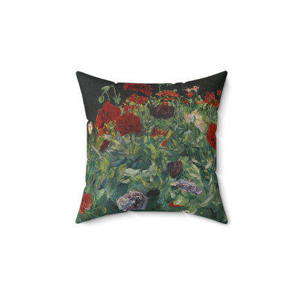 Poppies (A Study of Poppies for Carnation, Lily, Lily, Rose) by John Singer Sargent Spun Polyester Square Pillow