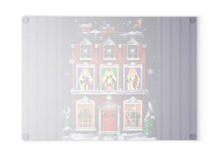 A Christmas Eve Celebration Glass Cutting Board