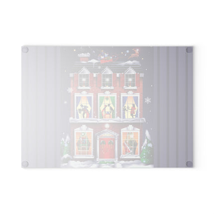 A Christmas Eve Celebration Glass Cutting Board