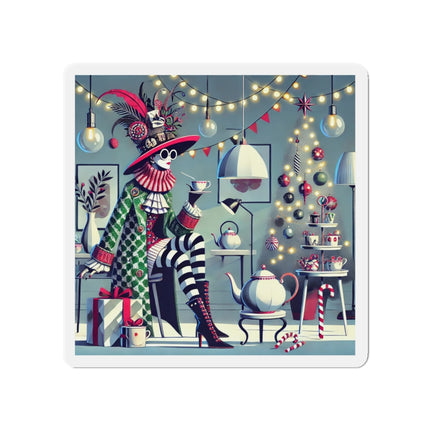 Whimsical Christmas Tea Party Die-Cut Magnets (5 Sizes)
