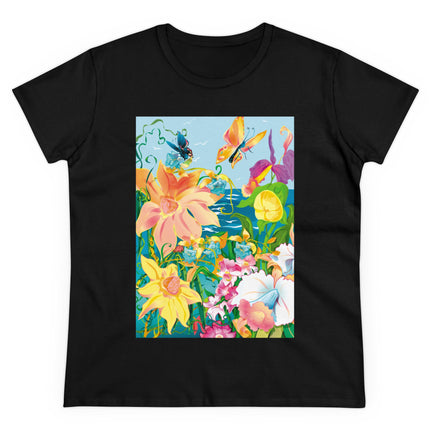 Blooming Paradise Women's Midweight Cotton Tee