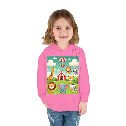 Whimsical Circus Friends Toddler Pullover Fleece Hoodie