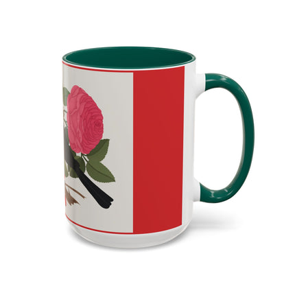 Blackbird & Rose Colorful Mugs – Timeless Elegance & Nature's Harmony
