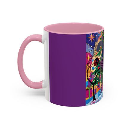 🎄✨ Christmas Among The Twinkling Trees Colorful Mug – Art Deco Holiday Fantasy