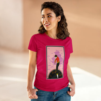 Woman Waiting for her Beloved at 1:59 by Kobayashi Kaichi Women's Midweight Cotton Tee
