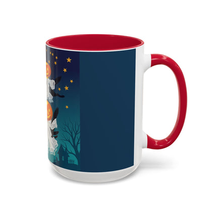 🐈‍⬛🎃 The Flying Black Cats Of Halloween Colorful Mug – Whimsical Storybook Charm