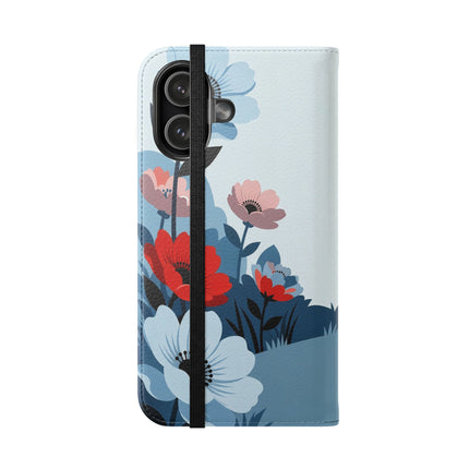 🌺🐕 The Lady Of The Flower Walk Flip Case – Art Deco Garden Stroll