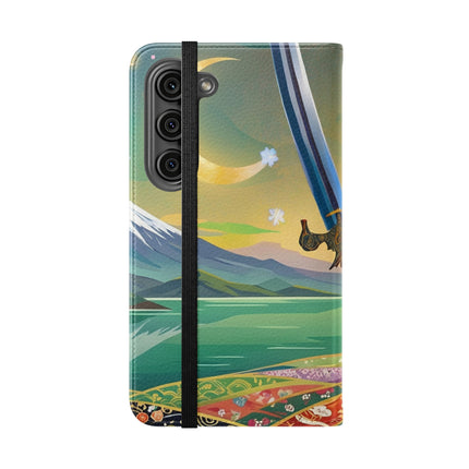 🐕⚔️ Cyberpunk Samurai Dog Flip Case – Futuristic Honor & Kitsune Spirit
