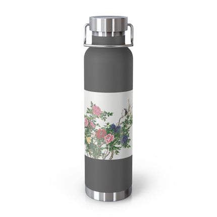 Peonies and Birds by Okamoto Shuki Copper Vacuum Insulated Bottle, 22oz