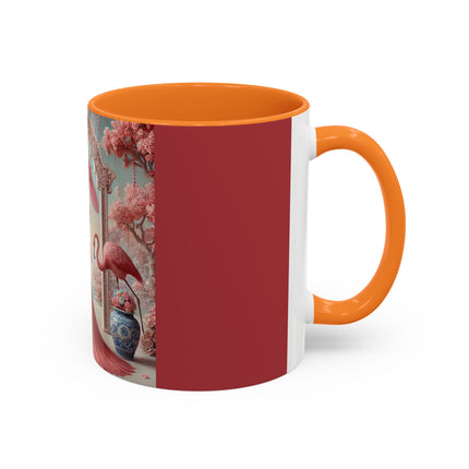 Petals, Porcelain, and Flamingos Colorful Mugs (11oz, 15oz)