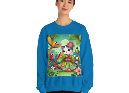 Parrot Dance of the Geisha Kitten Heavy Blend™ Crewneck Sweatshirt