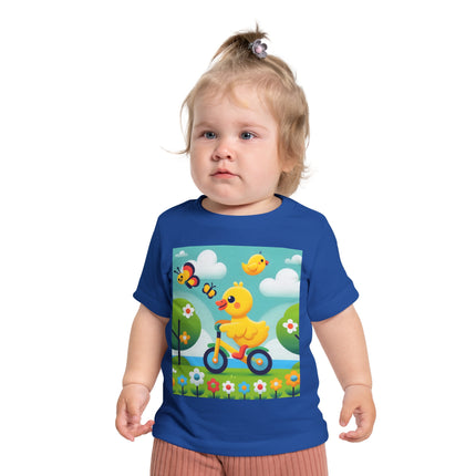 Duckling Riding a Bike Baby T-Shirt – A Joyful Little Ride