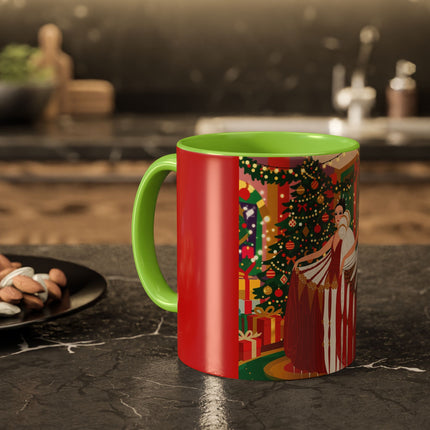🎄💃 The Christmas Mirror Duet Colorful Mug – Art Deco Holiday Elegance