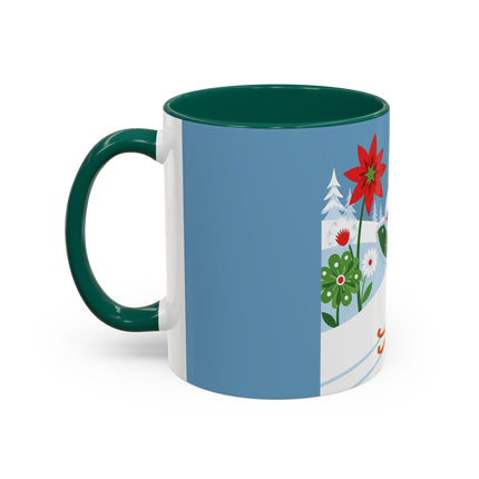 🎿❄️ The Winter Garden Skier Colorful Mug – Whimsical Holiday Fantasy