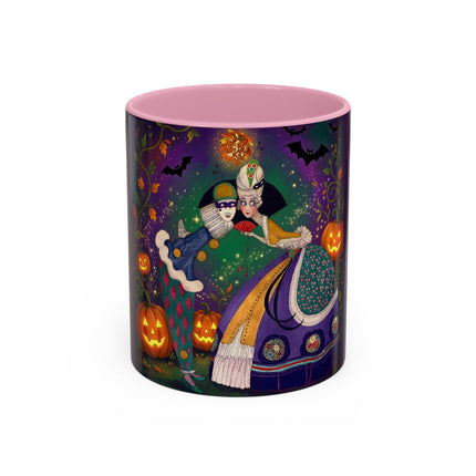 🎭🎃 The Masquerade Beneath The Pumpkin Lantern Colorful Mug – Theatrical Halloween Charm