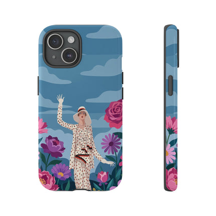 🌺👒 The Grand Flower Promenade Phone Case – Art Deco Fashion Illustration