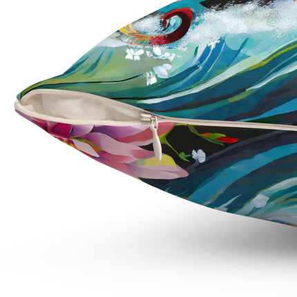 Seahorse Symphony Spun Polyester Square Pillow