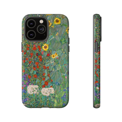 Farm Garden with Sunflowers by Gustav Klimt Phone Cases