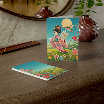 🌸🧚 The Flower Meadow Fairy Greeting Card – Whimsical Garden Magic