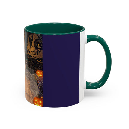 🌙🎃 The Moonlit Parlor Masquerade Colorful Mug – Elegant Halloween Romance