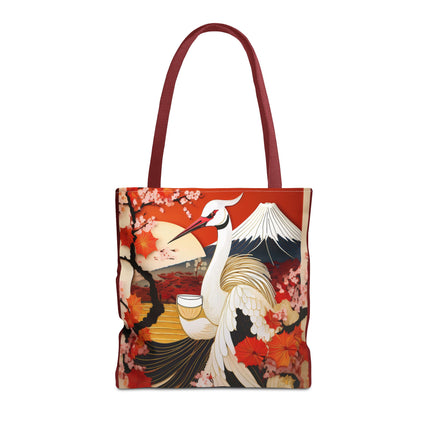 Crane at an Autumn Vineyard Tote Bag (AOP)