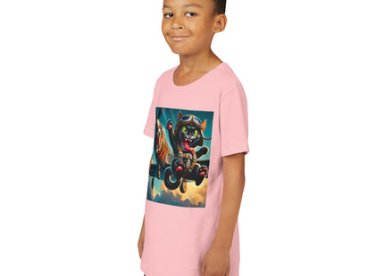 Parachuting Cat Commando Youth Short Sleeve Tee
