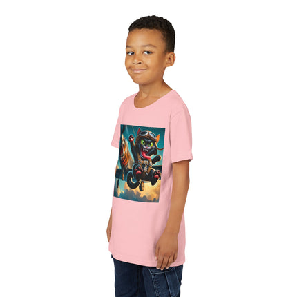 Parachuting Cat Commando Youth Short Sleeve Tee