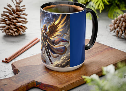 Valkyrie Descending Through Storm Colorful Mugs (11oz, 15oz)