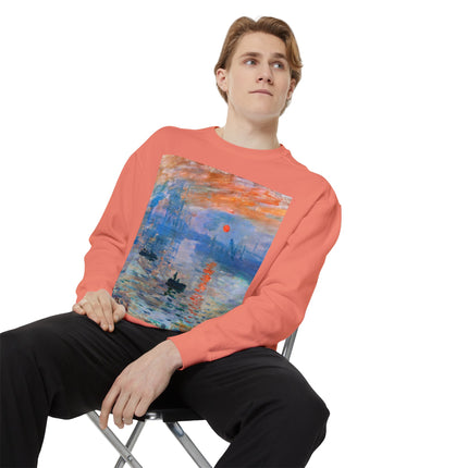 Sunrise by Claude Monet Unisex Garment-Dyed Sweatshirt