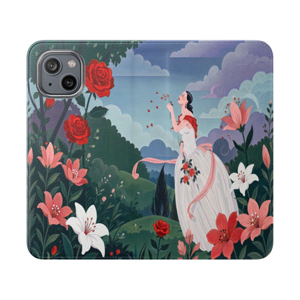 🌹💌 The Garden Of Blown Kisses Flip Case – Art Deco Floral Romance