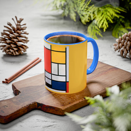 Composition with Red, Yellow, Blue, and Black by Piet Mondrian Colorful Mugs (11oz, 15oz)