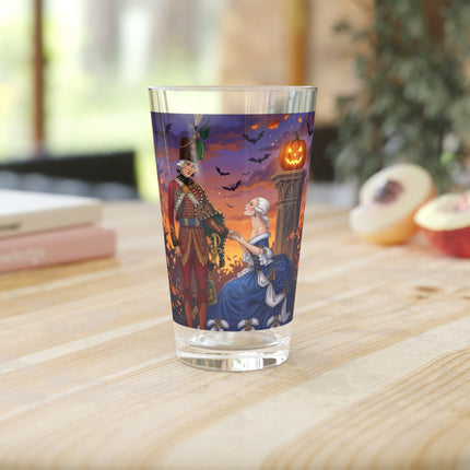🎃💙 The Pumpkin Lantern Courtship Glass, 16oz – Romantic Halloween Elegance