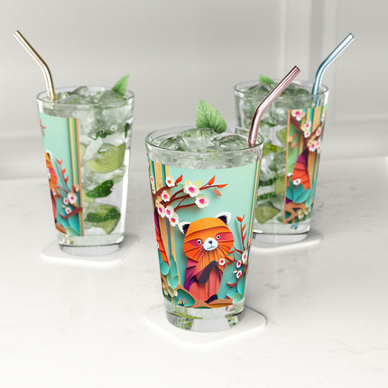 A Playful Red Panda Glass, 16oz
