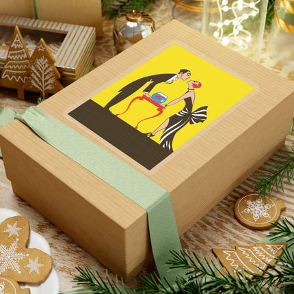 A Moment of Elegance: A Passionate Embrace Amidst Golden Splendor Kiss-Cut Stickers (4 Stickers)