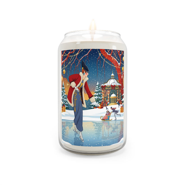 ⛸️🎄 The Christmas Skating Pavilion Scented Soy Candle – Art Deco Holiday Fantasy