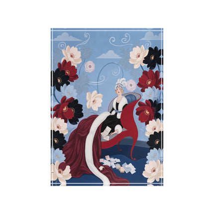 💌🌺 The Lady Of The Love Letters Acrylic Art Block – Art Deco Romantic Elegance