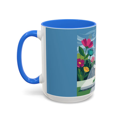 The Lady Of The Secret Garden Colorful Mugs – Art Deco Botanical Elegance