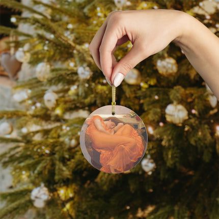Flaming June by Frederic Leighton Glass Ornaments