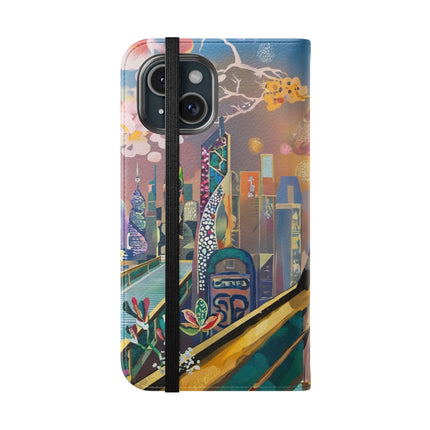 🤖🌆 Cyber Punk Robot Models Flip Case – Futuristic Fashion & Neon Elegance