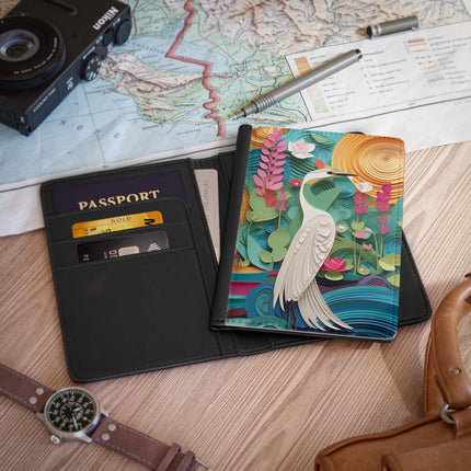 Elegant Egret Oasis Passport Cover
